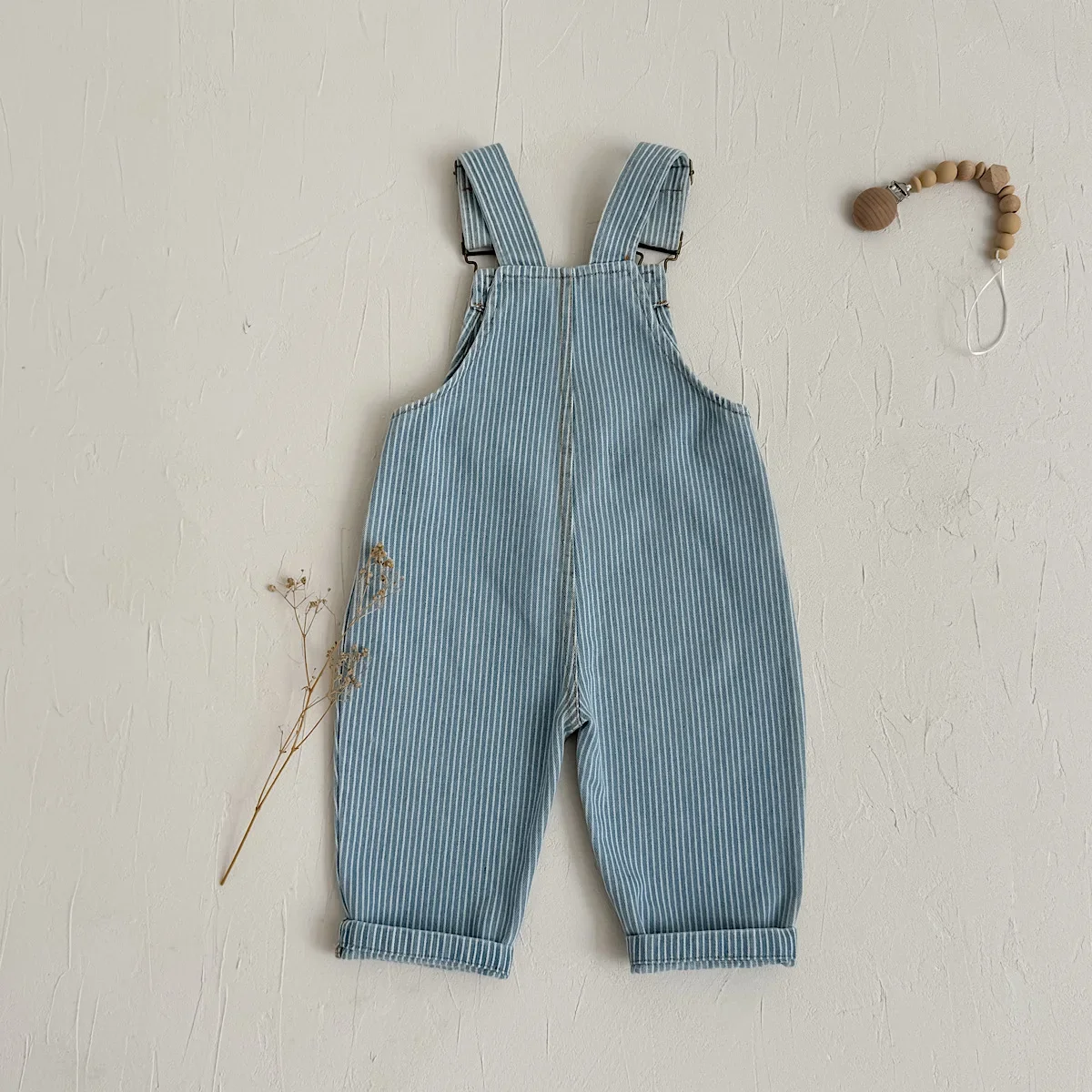 Baby Striped Denim Overalls Spring Autumn Toddler Vintage Vertical Strap Pants Infant Casual Jumpsuit Trousers