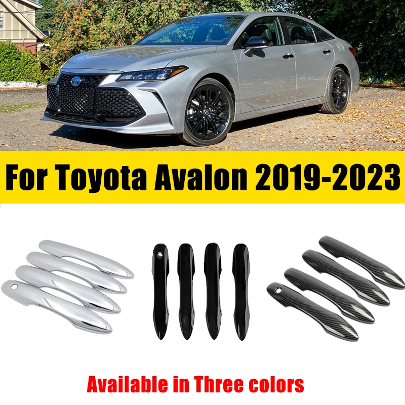 

Door Handle Cover Trim For Toyota Avalon XX50 2019-2023 2020 2021 ABS Carbon Fiber Chrome Anti-scratch Luxurious Car Accessories