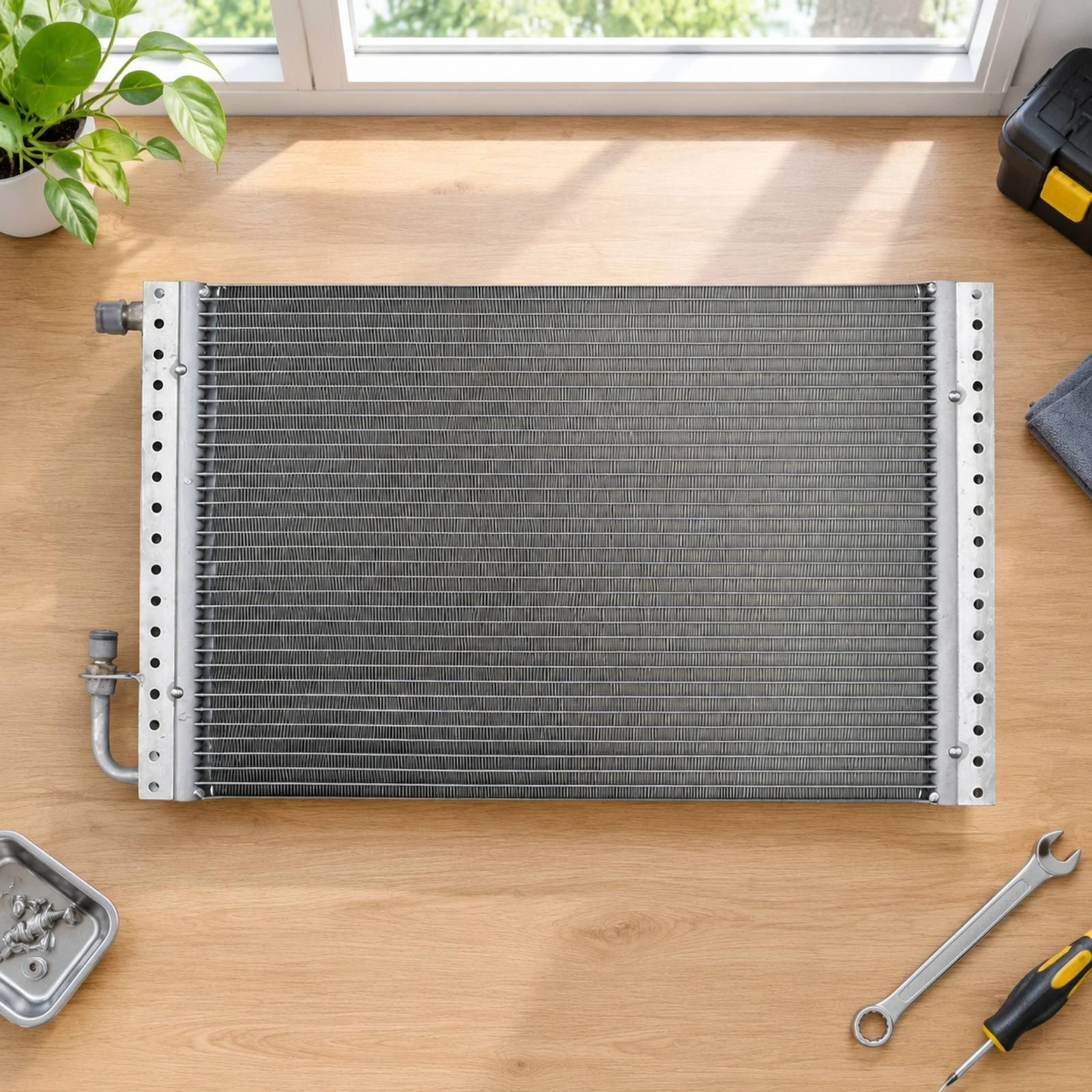 350 Mm Wide Vehicle Air Conditioning Condenser Space-Efficient Heat Exchanger for Repair Shops