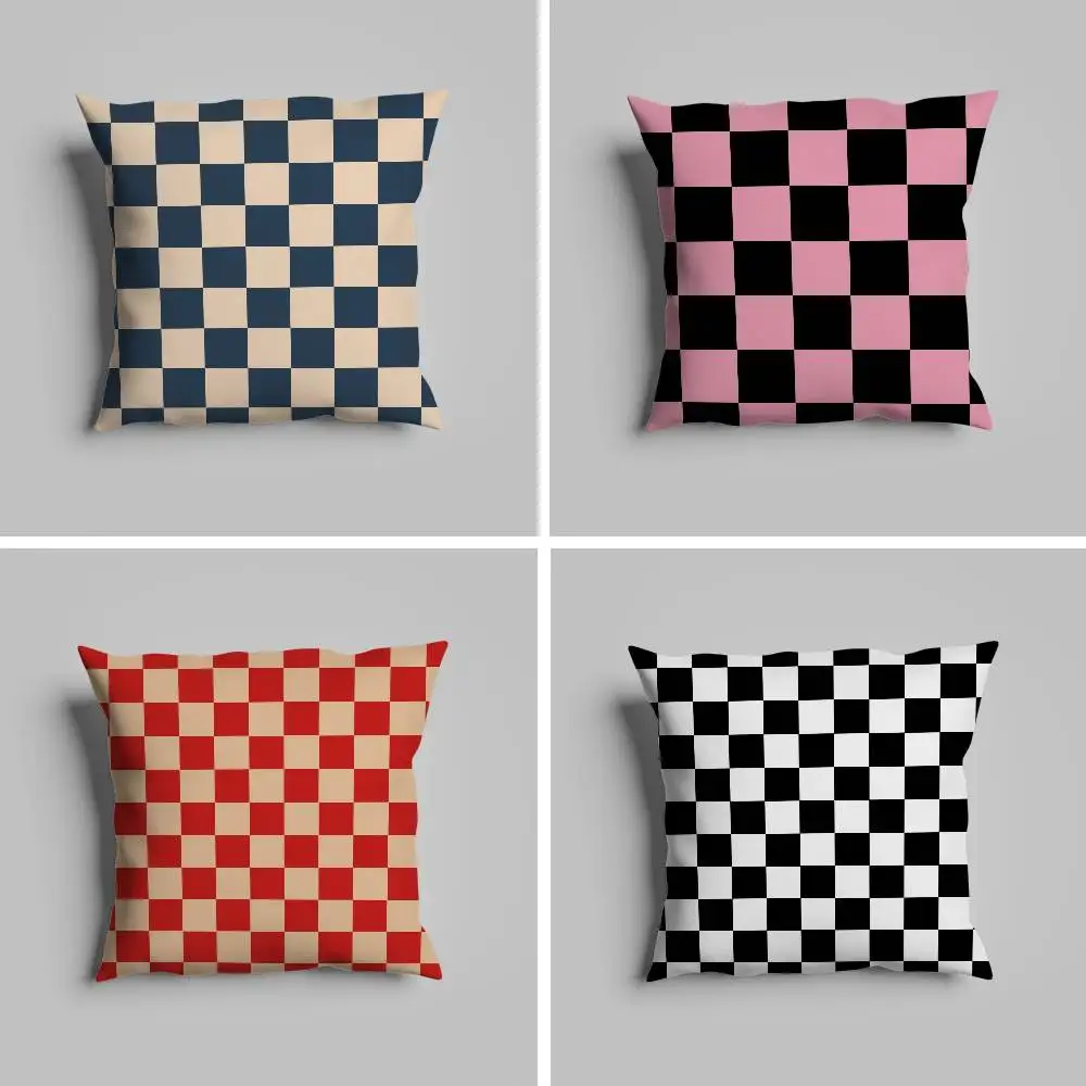 

Fashion Plaid Pillow Case Pillowcase For Car Pillows 60x60 Cushions Luxury Double Sided Cover Home And Decoration Sofa 30x30