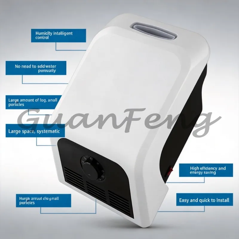 Office Wall‑Mount Ultrasonic Mist Humidifier, High Output Fog Generator Tap Water Usable Air Purification Diffuser