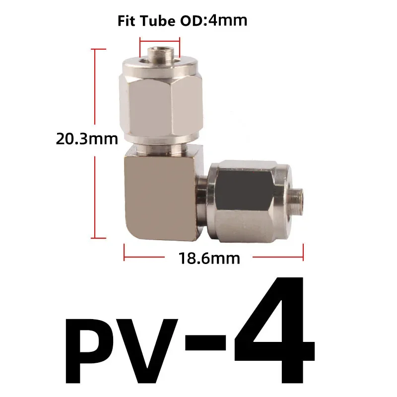 Fit Tube OD 4/6/8/10/12/16mm Brass Elbow Pneumatic Fitting Quick Connector