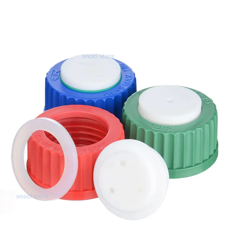 

GL45 крышка бутылки с жидкой фазой для мобильной фазы 1/2/3/4/5 отверстий крышка бутылки с жидкостью с винтовым горлышком синяя/зеленая/красная крышка бутылки с реагентом