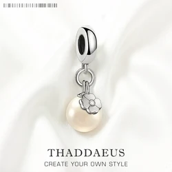 Charm Pendant Pearl & CloverLeaf Women Brand New Trendy 925 Sterling Silver Gift