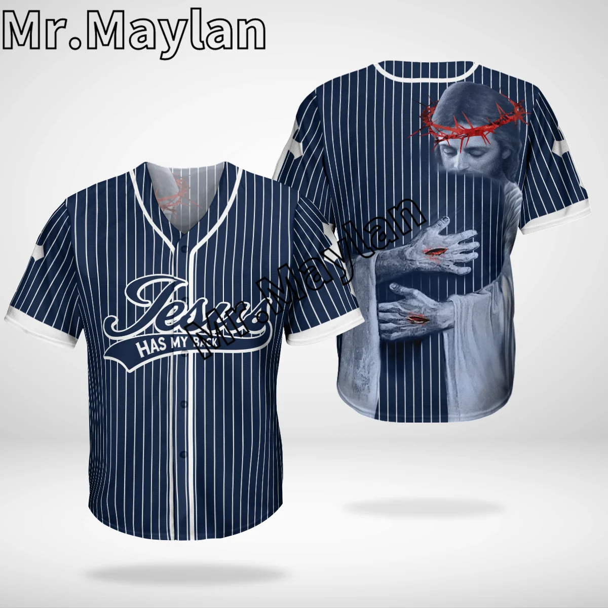 

God Christian Jesus Big Hug Baseball Jersey Shirt Baseball Shirt 3D Printed Summer Men's Shirt Casual Shirts hip hop Tops-122