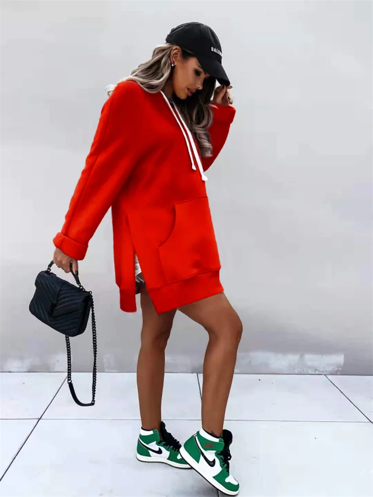 เสื้อฮู้ดดี้ลำลองมีกระเป๋า สีพื้น ผ้าเนื้อนุ่ม สปริง/ออทัมน์ แฟชั่นใหม่ สไตล์ลำลอง รุ่น CYXX384