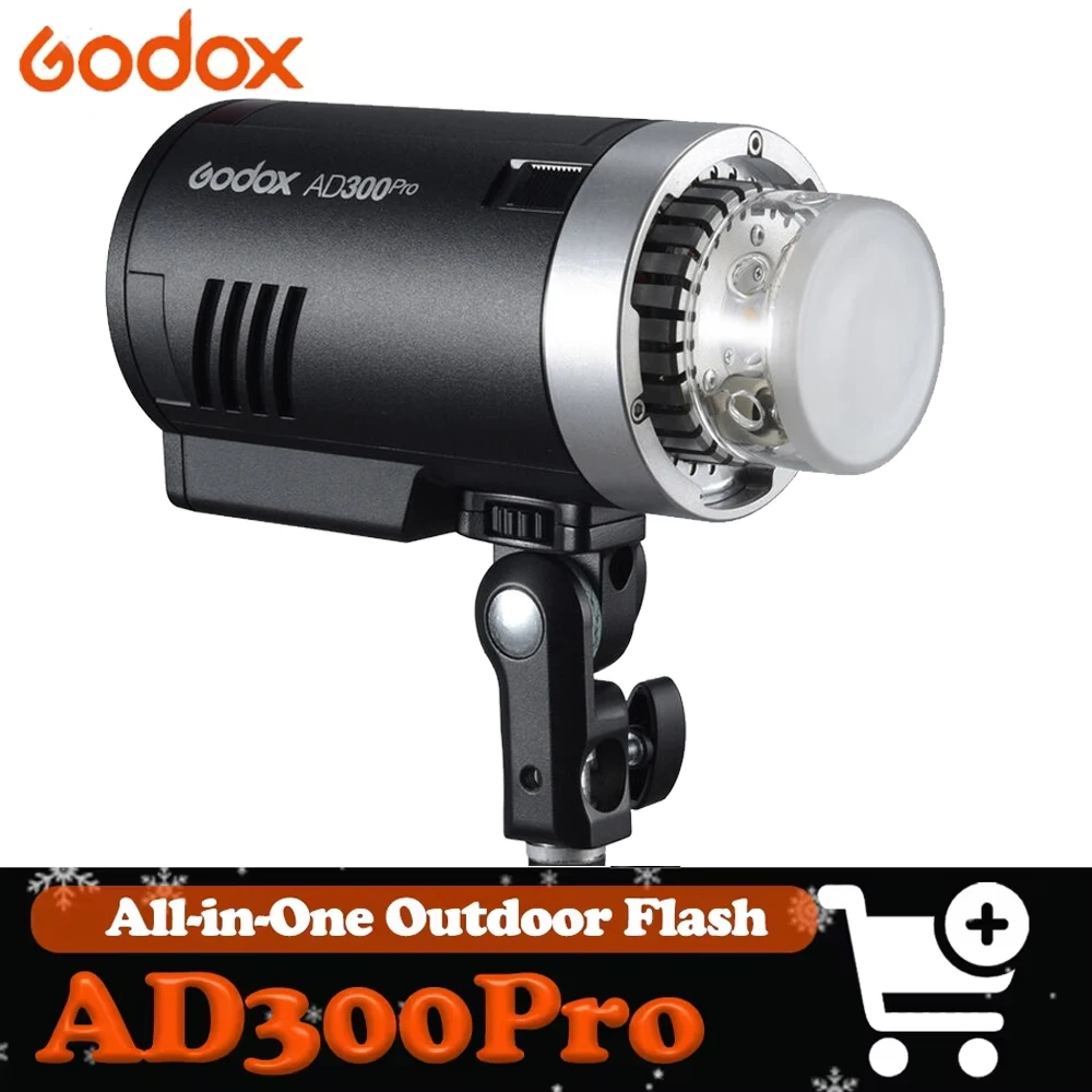 Godox AD300Pro HSS All-in One Outdoor Flash Light 1/8000S Flash 3000K-6000K LED Modeling Light for Video Stuion Filmmaking