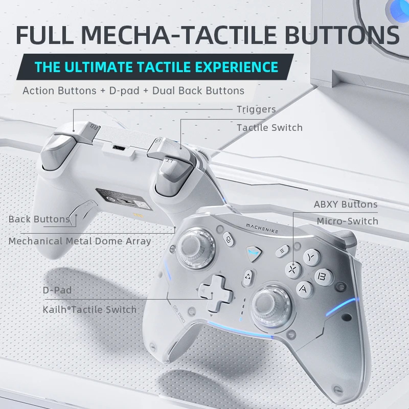 Machenike Gamepad Wireless Gaming Controller G5 Pro Elite Hall Trigger Joystick Mecha-Tactile Buttons For Switch PC Android IOS