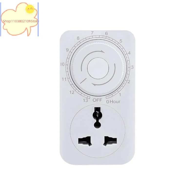 【HT】【HT】Universal Grounded Countdown Timer Socket 13H Auto Power Off For Home Small Appliances Save Energy