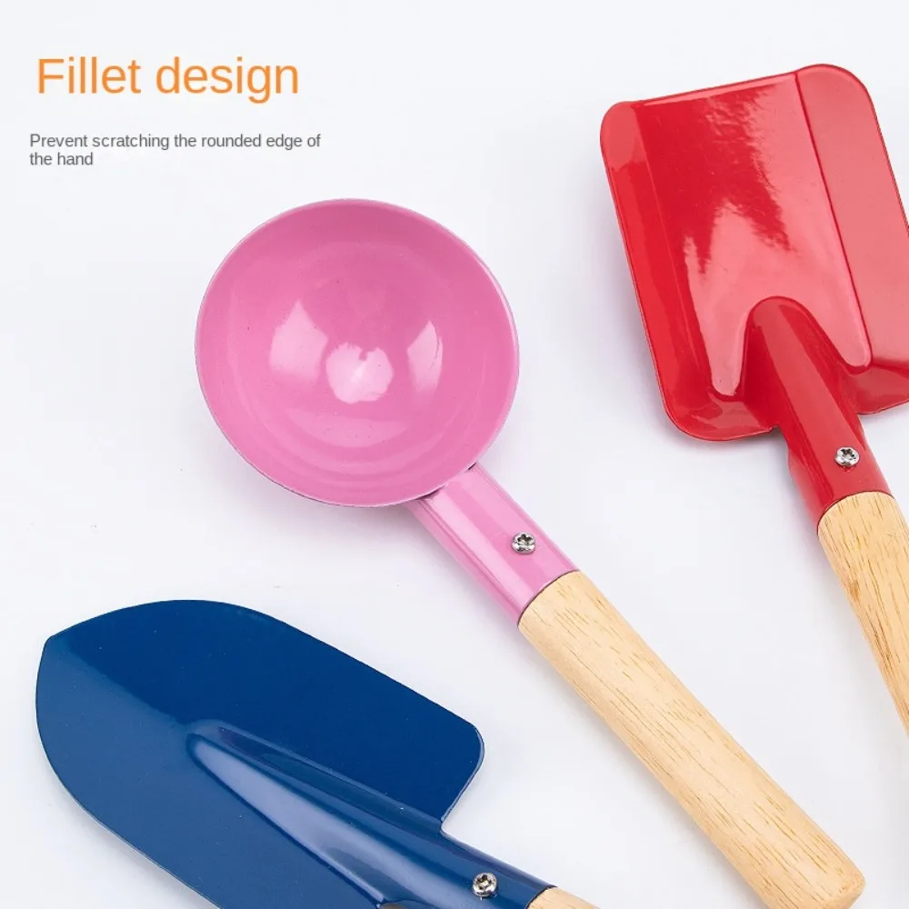 Outils de jardin couleur bonbon pour enfants, Mini truelle en métal avec manche en bois, outils de jardinage, truelle râteau pelle pour enfants