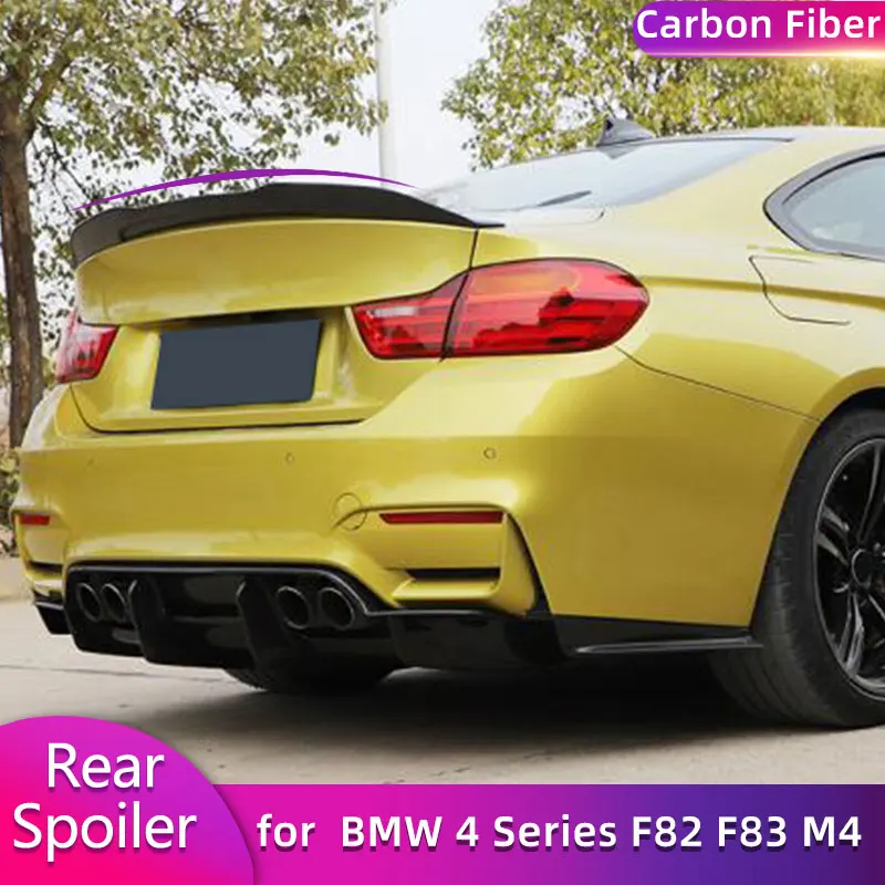 

Carbon Fiber Rear Trunk Spoiler Wings for BMW 4 Series F82 F83 M4 Coupe 2-Door 2014-2017 Car Racing Rear Spoiler Boot Wing Lip
