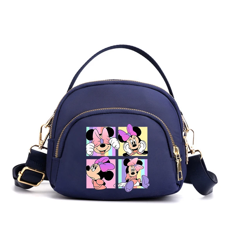 Mickey Minnie Mouse, bandolera para mujer con cremallera, bolso de hombro para teléfono móvil, bolso femenino, Bolso pequeño multifunción de dibujos