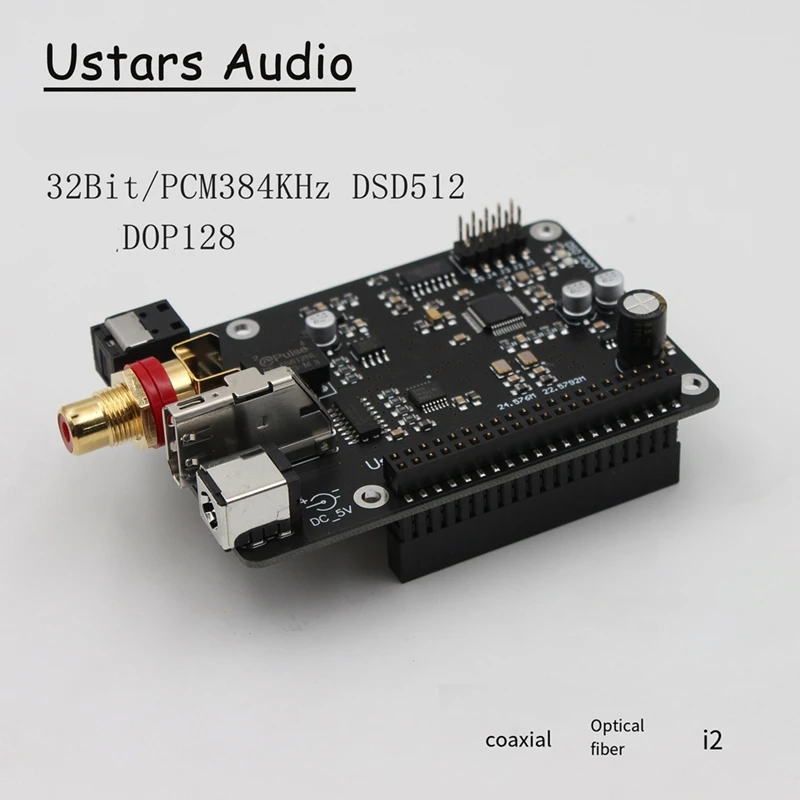 Digital Broadcast Board for Raspberry Pi4 3B 4B Decoding to Fiber Coaxial I2S 384K DSD512-A25R