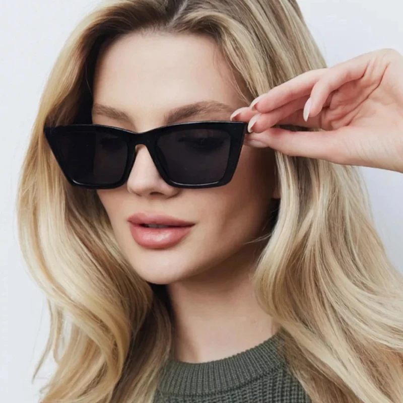 3 stücke Neue Frauen Einfache Stil Cat Eye Sonnenbrille Mode Schwarz Objektiv Sonnenbrille Shades Weibliche Luxus Design UV400 Fahren brillen
