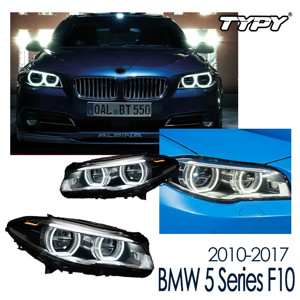 

Фара для BMW 5 серии F10 F18, светодиодные фары 2010-2017, автомобильный Стайлинг, DRL, сигнальная линза проектора, автоаксессуары