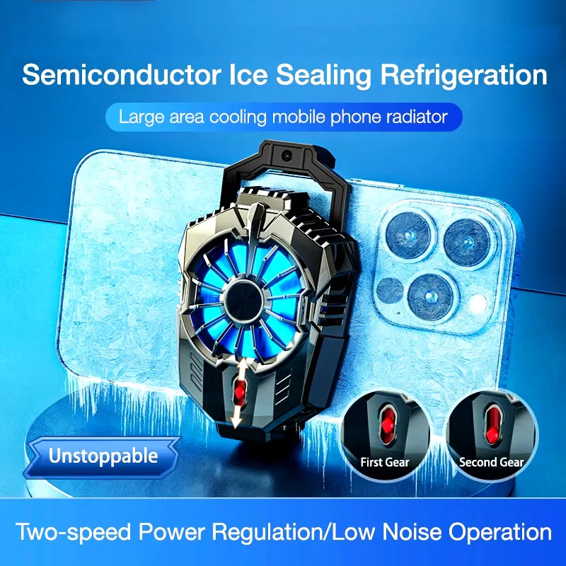 

X20 Portable Mobile Phone Gaming Radiator Semiconductors Clip Low Noise Cell Phone Air-cooled Cooler Cooling Fans IOS Android Ph