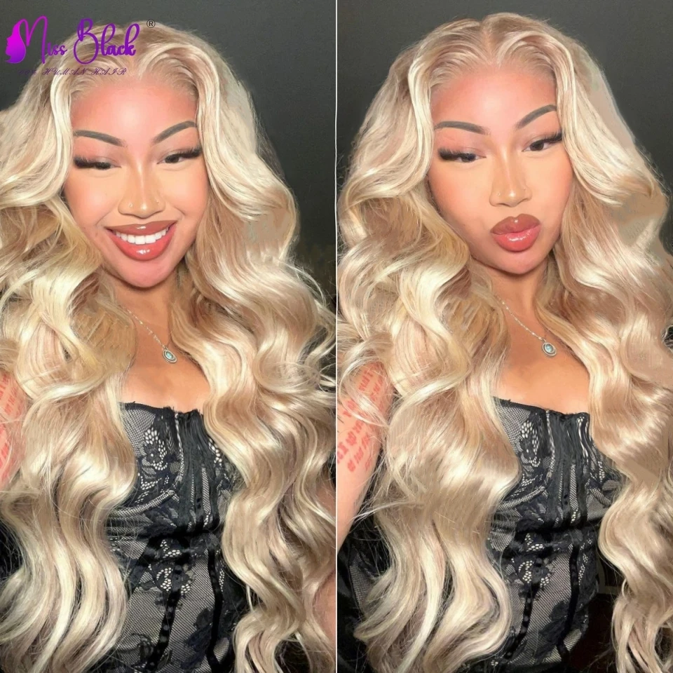 

613 Blonde Hair Weave Body Wave 13x4 HD Transparent Lace Frontal Wigs 34 Inch Brazilian Remy Wigs 150% Density For Fashion Woman