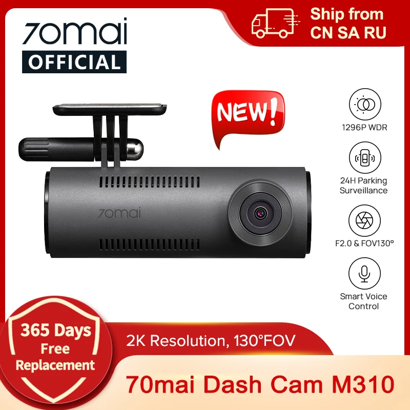 70mai Dash Cam M310 Car Camera 1296P Night Vision 70mai M300 Car DVR Recorder 24H Parking Mode WIFI & App Control Voice Control