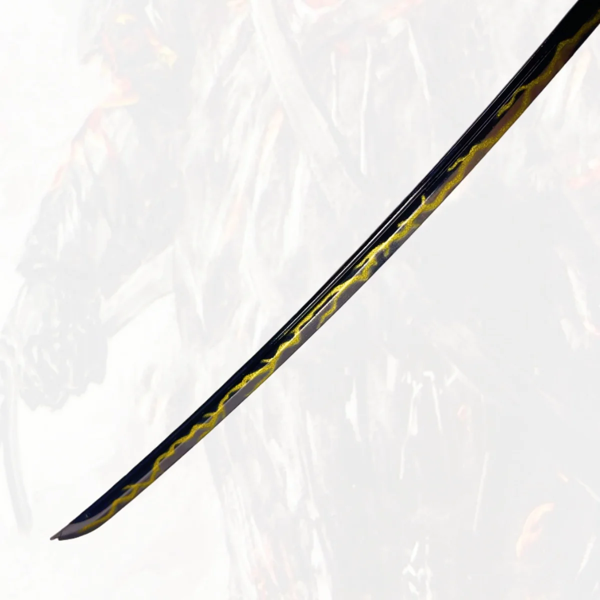 9.8 inch Demon Slayer Agatsuma Zenitsu Metalen Katana Zwaard Originele Samurai Sabel Kanata Ninja Mes Cosplay Accessoires Prop Speelgoed