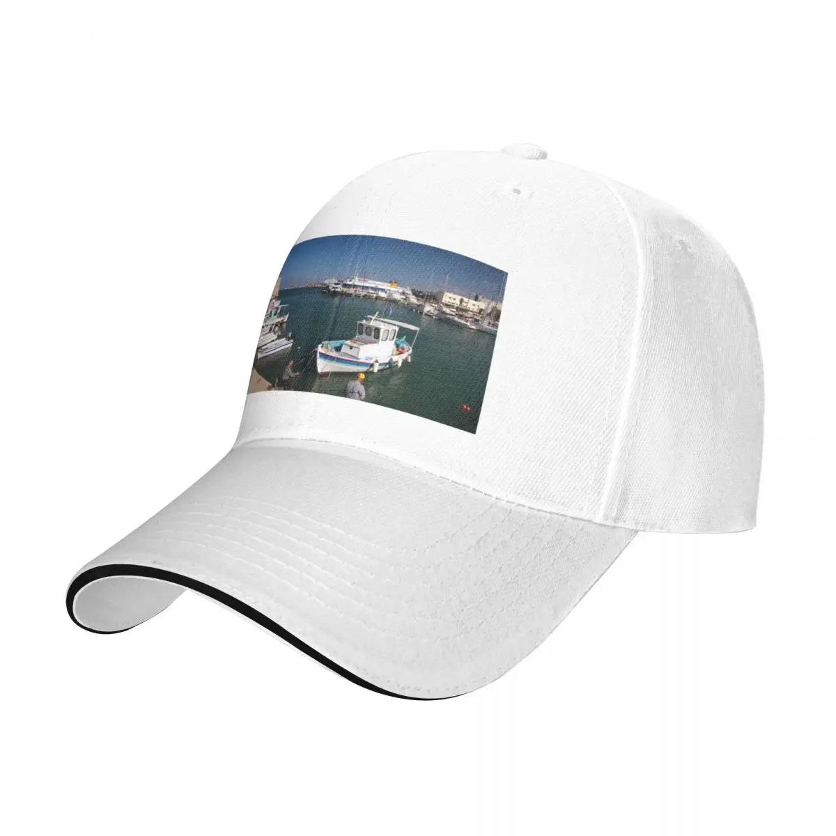 

Venetian Harbour, Heraklion, Crete, Greece Baseball Cap funny hat black For Women Men's