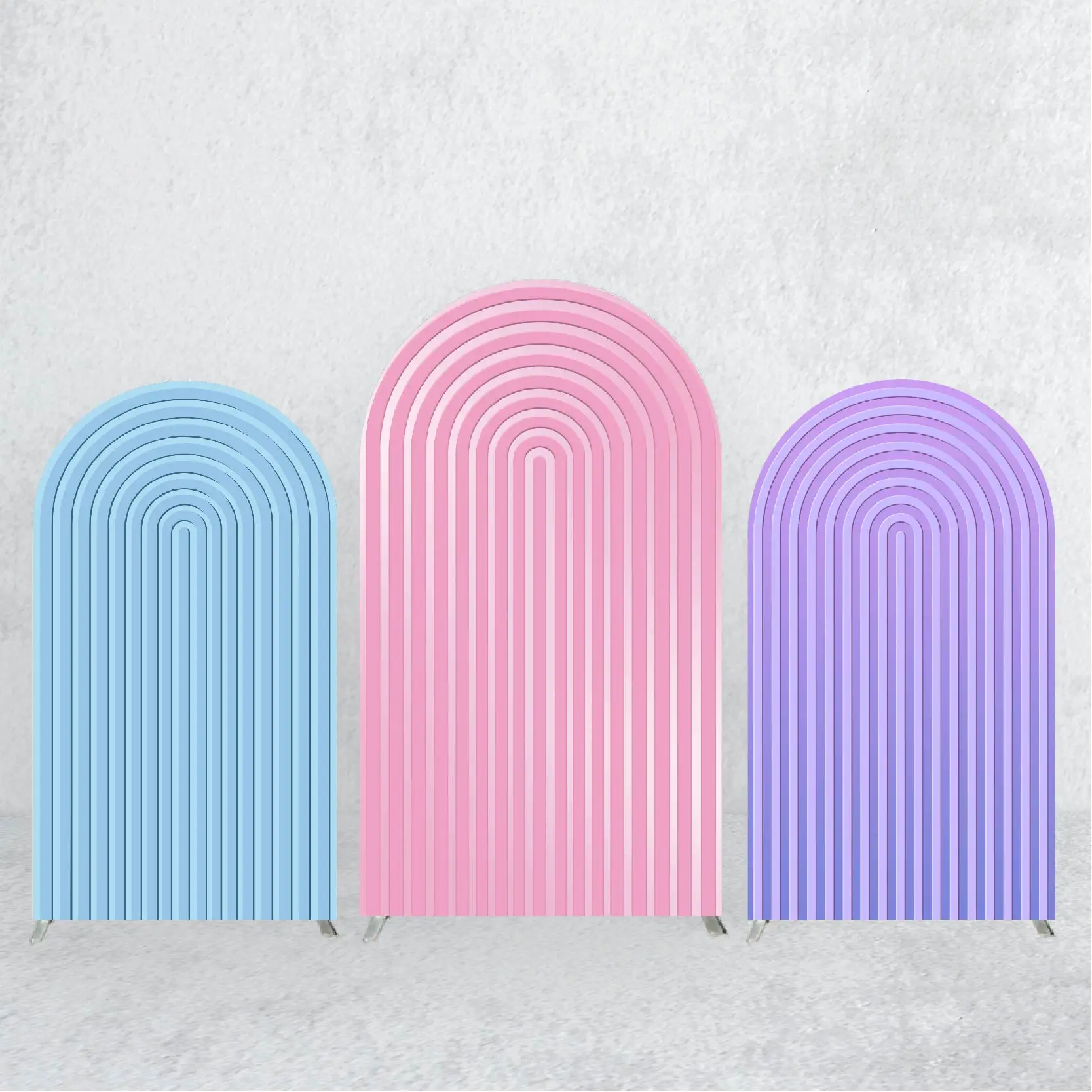 

Imitation 3d Stripe Design Arch Backdrop Cover Suitable for Baby Shower Party Wedding Photographic Background Decoration Props