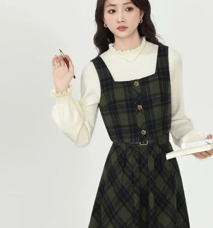 Korea Women Coats Mid-length Preppy Style Cotton Thickened Woolen JK Coat Autumn and Winter Office Lady Casual Female Outwear