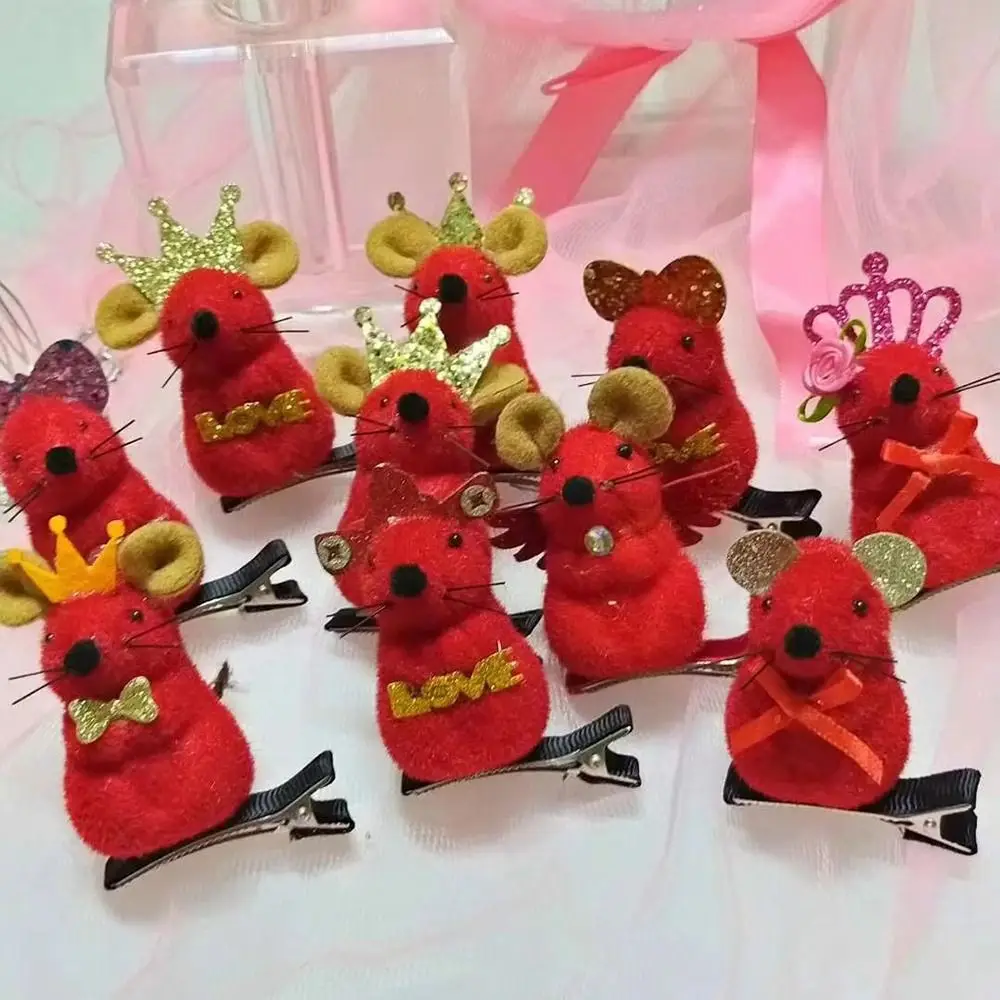 

10pcs Headwear Little Yellow Duck 3D Spring Duckbill Clip Kawaii Cartoon Bowknot Hair Clip Cute Animal Mouse Hairpin Children