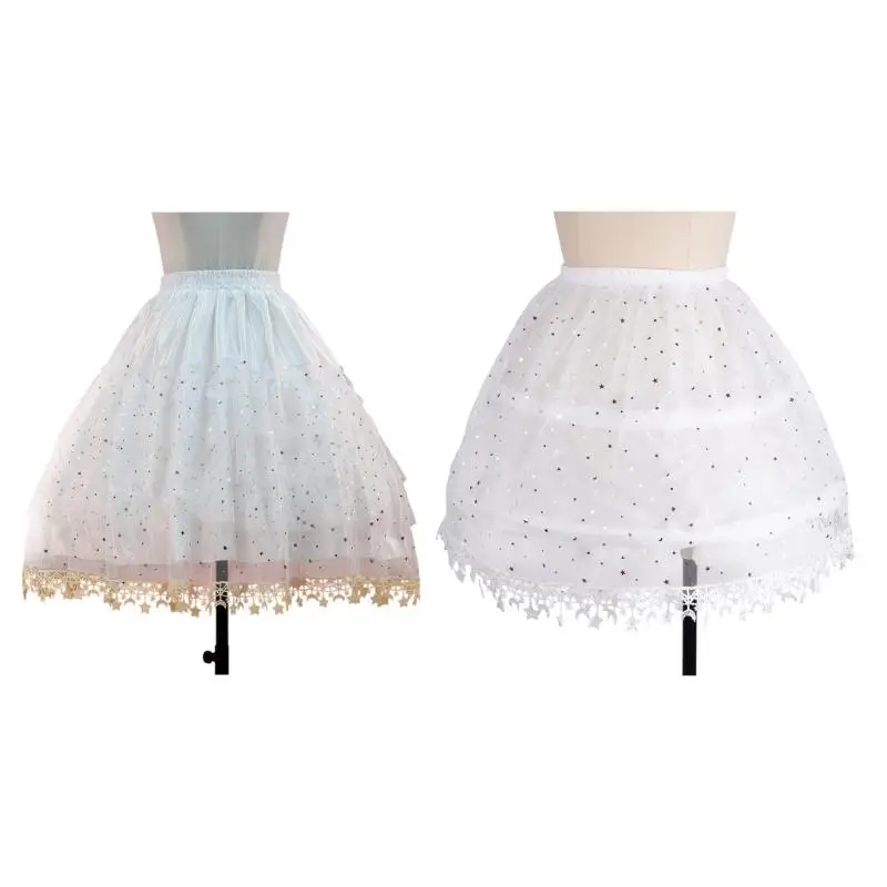 31BB Elastic Cosplay Party Petticoat With Double Layer Design Star Decors For Halloween And Tea Parties Dressingup Accessory