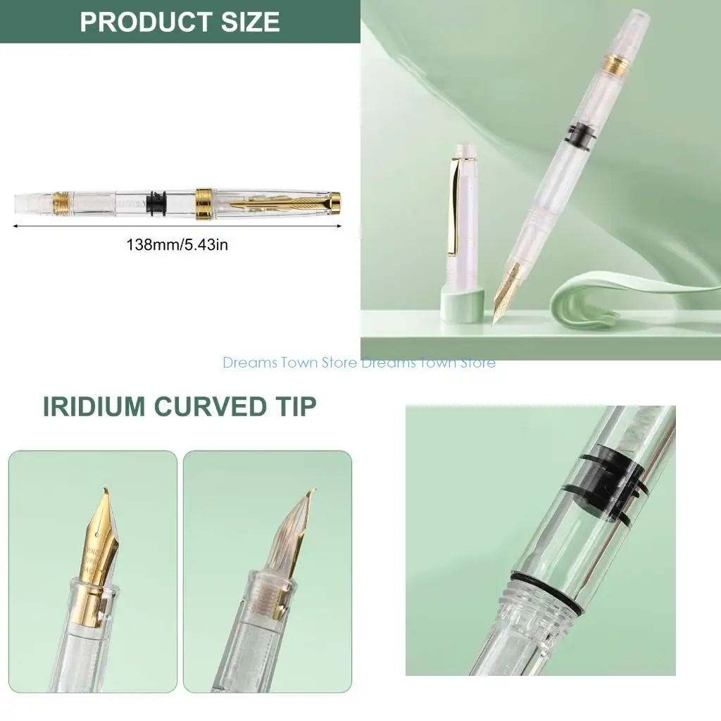 

HX6A Business Pen Smooth Writing Pen Clear Fountain Pen Pen for School