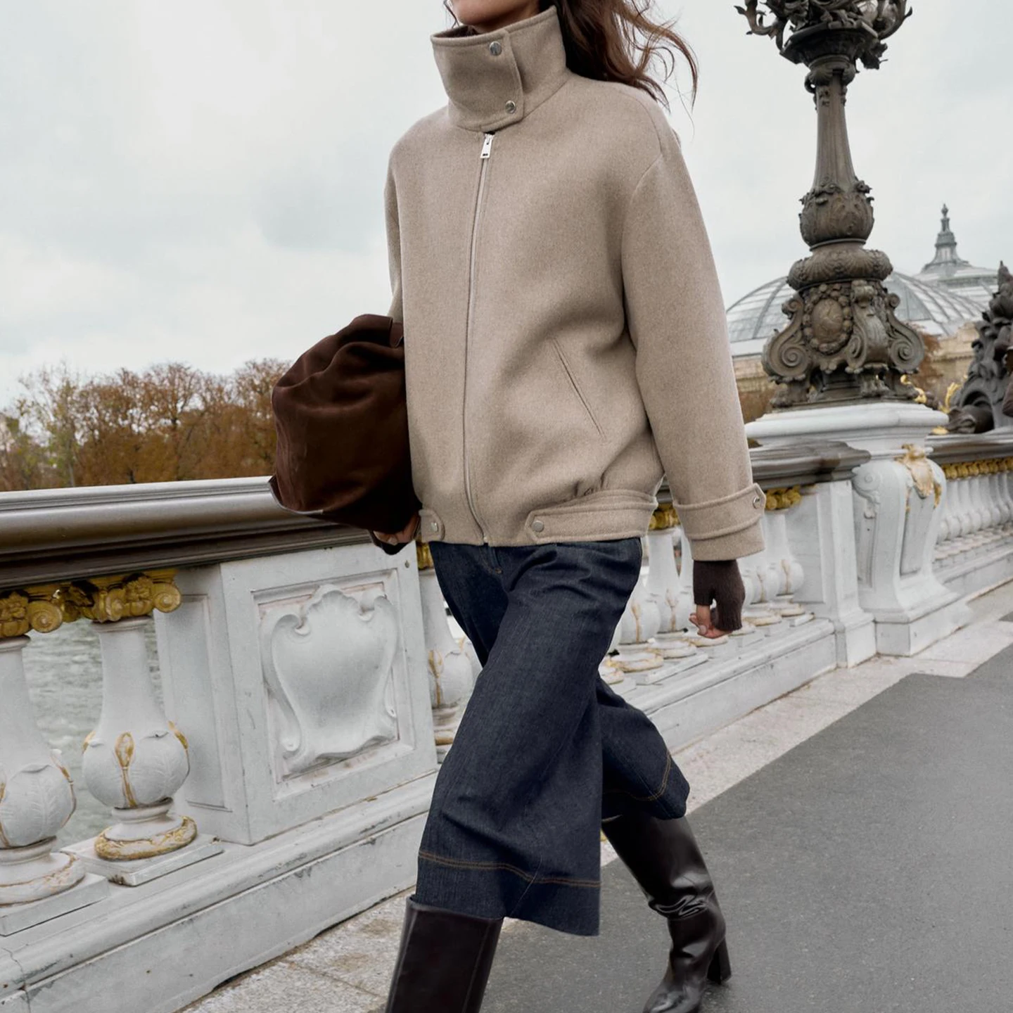 Chaqueta de Piloto para Mujer Z, Cuello Alto, Estilo Simple, Prenda Exterior de Moda, Manga Larga, Cierre de Cremallera,...