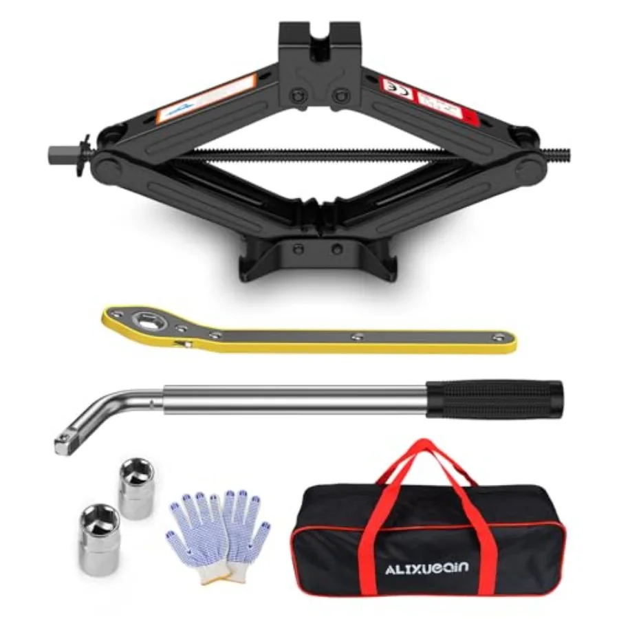 

Car Jack Kit Scissor Jack for Car 2 Ton 4409 lbs Tire Jack Changing Kit with Lug Wrench for Sedan SUV