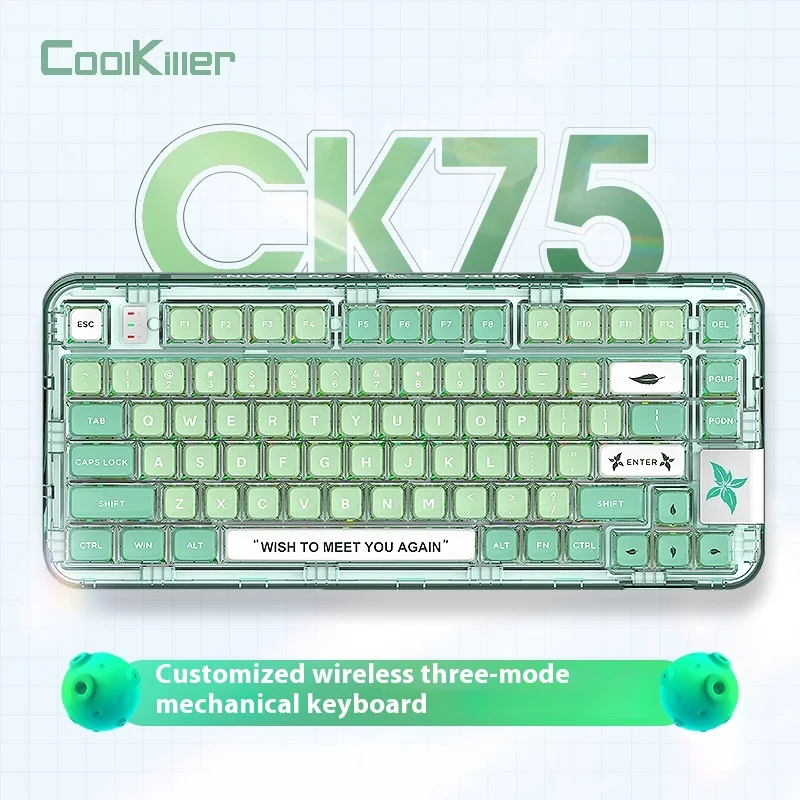 YOAINGO Weapon Box Packaging Coolkiller Transparent Mechanical Keyboard CK75Customization Three Modes Bluetooth Wireless Esports