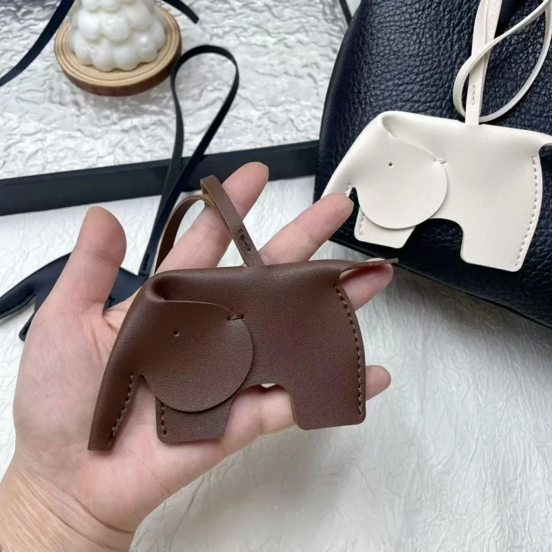 Colorful Elephant PU Leather Bag Charm Pendent Ornament Mix & Match Style, Durable & Thick Car Wrist Keychain