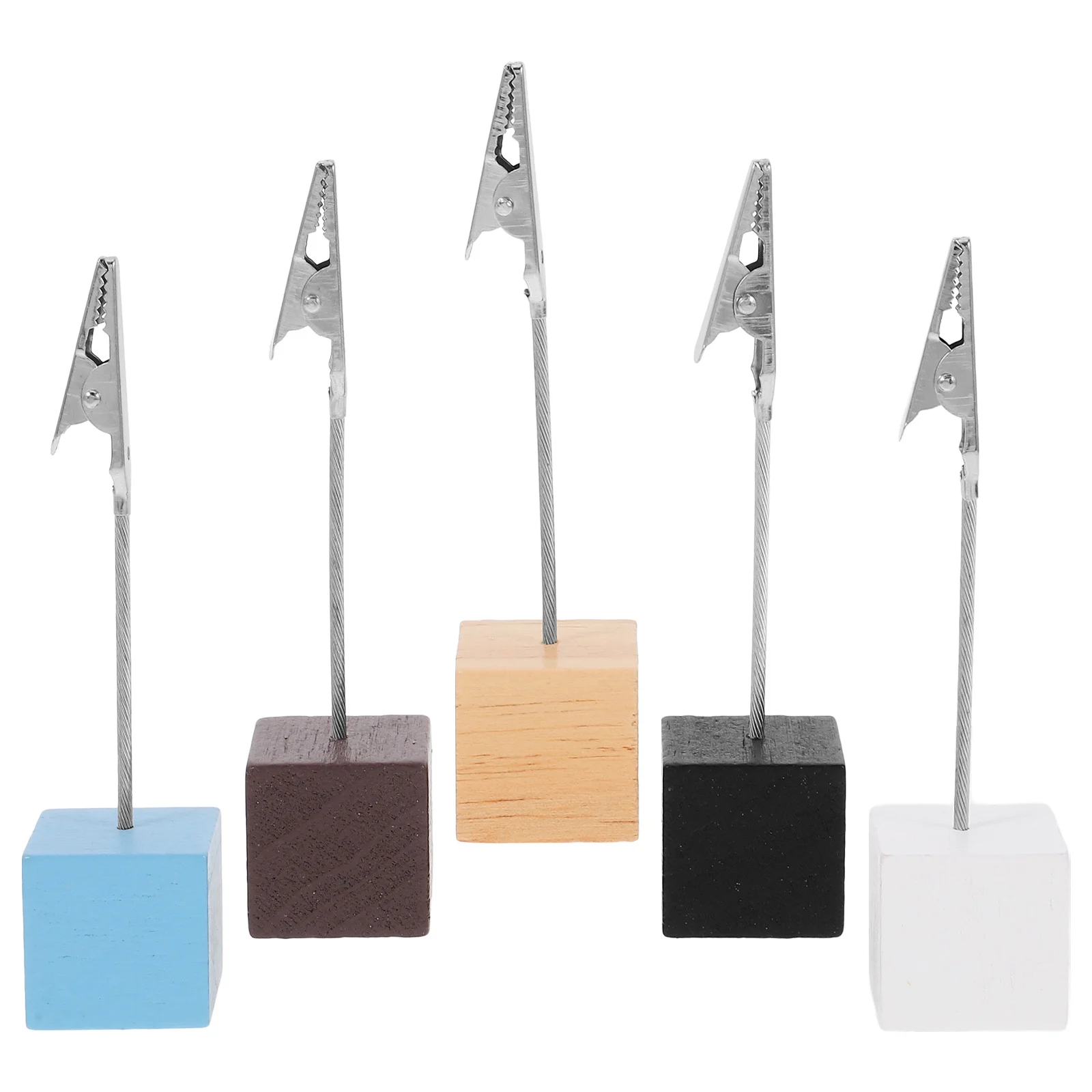 5Pcs Wooden Metal Photo Clip Table Card Holder Vintage Style Memo Holder Stable Design Wedding Place Card Stand