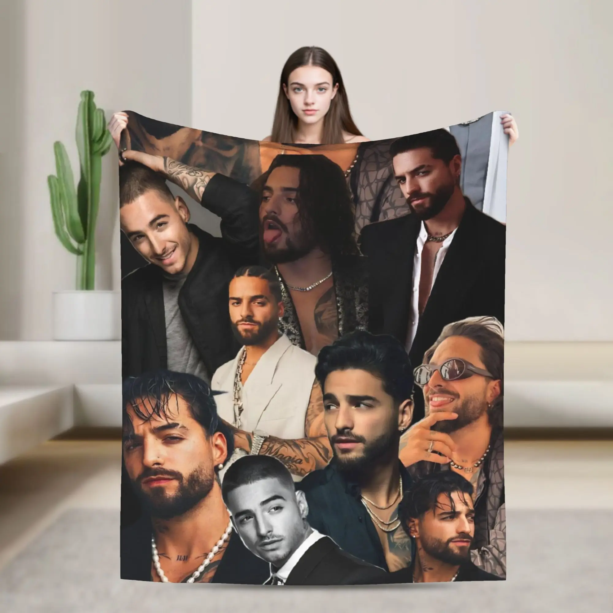 

Maluma Rapper Flannel Blanket Winter Soft Throw Blanket for Children Living Room Comfortable Bedspread Sofa Bed Cover