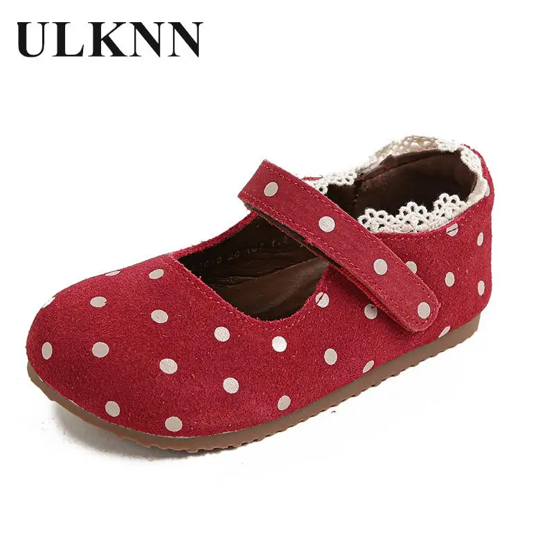 Girl Princess Shoes Fall/winter New Children's Cute Lace Leather Shoes Students Red Single Shoes Kindergarten Baby Single Shoes