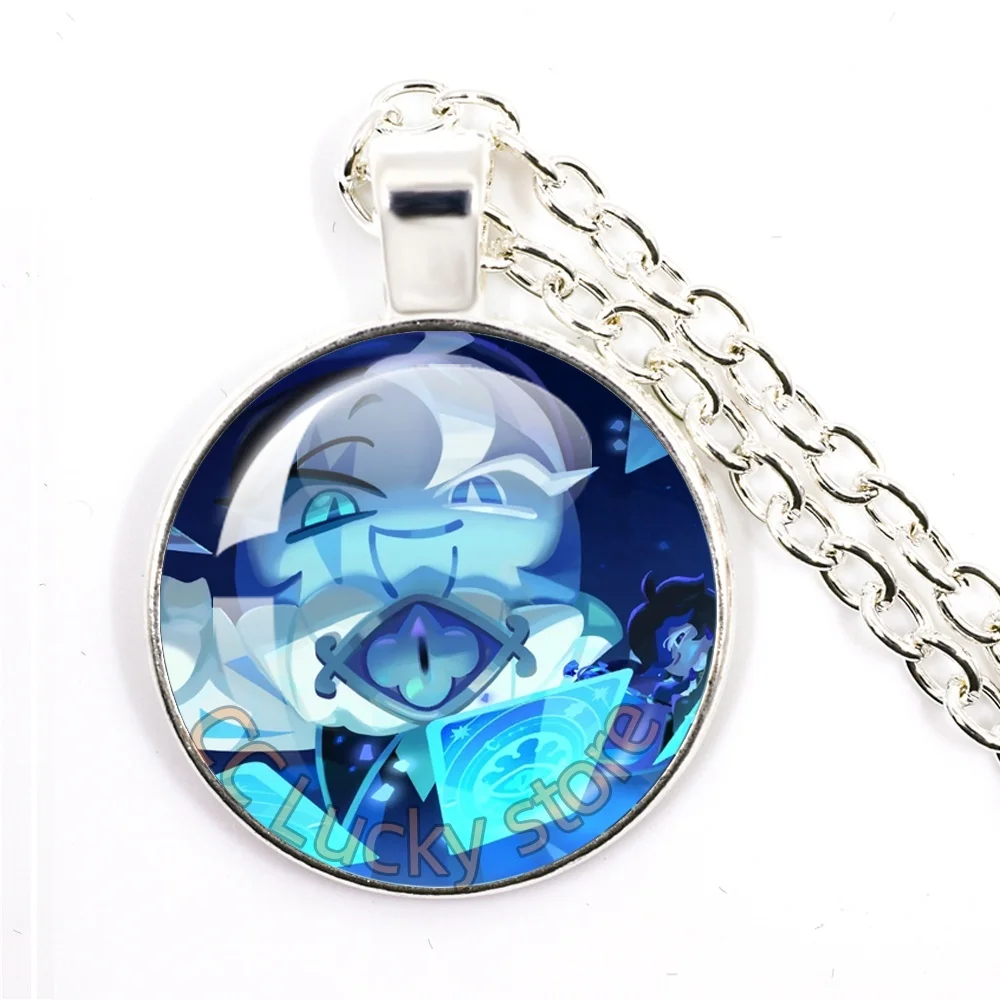 25mm Round Necklace Funny Game Cookie Run Kingdom Ancient Beast Cookie Shadow Milk Pure Vanilla Cookie Jewelry Accessory Gift