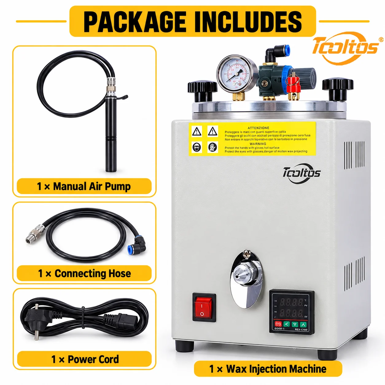TOOLTOS 350W Digital Jewelry Wax Injection Machine Manual Air Pump Wax Injector for Lost Wax Casting 110V 220V