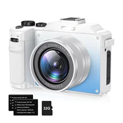 4K Digital Cameras for Photography 48MP Vlogging Webcam Video Camera for Youtube 18X Digital Zoom WIFI Auto Focus Compact Camera
