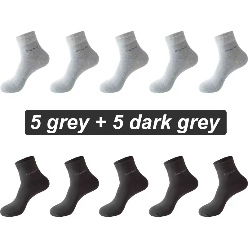 10Pairs Bamboo Fiber Socks Men Casual Business Anti-Bacterial Comfortable Breatheable High Quality Sock Male Plus Size EU38-46 - Image 22