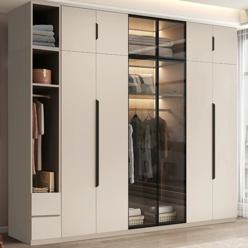 Built In Fluted Wardrobes Glass Island Closet Modern Wardrobes Luxury Door Armadio Camera Da Letto Furniture Living Room