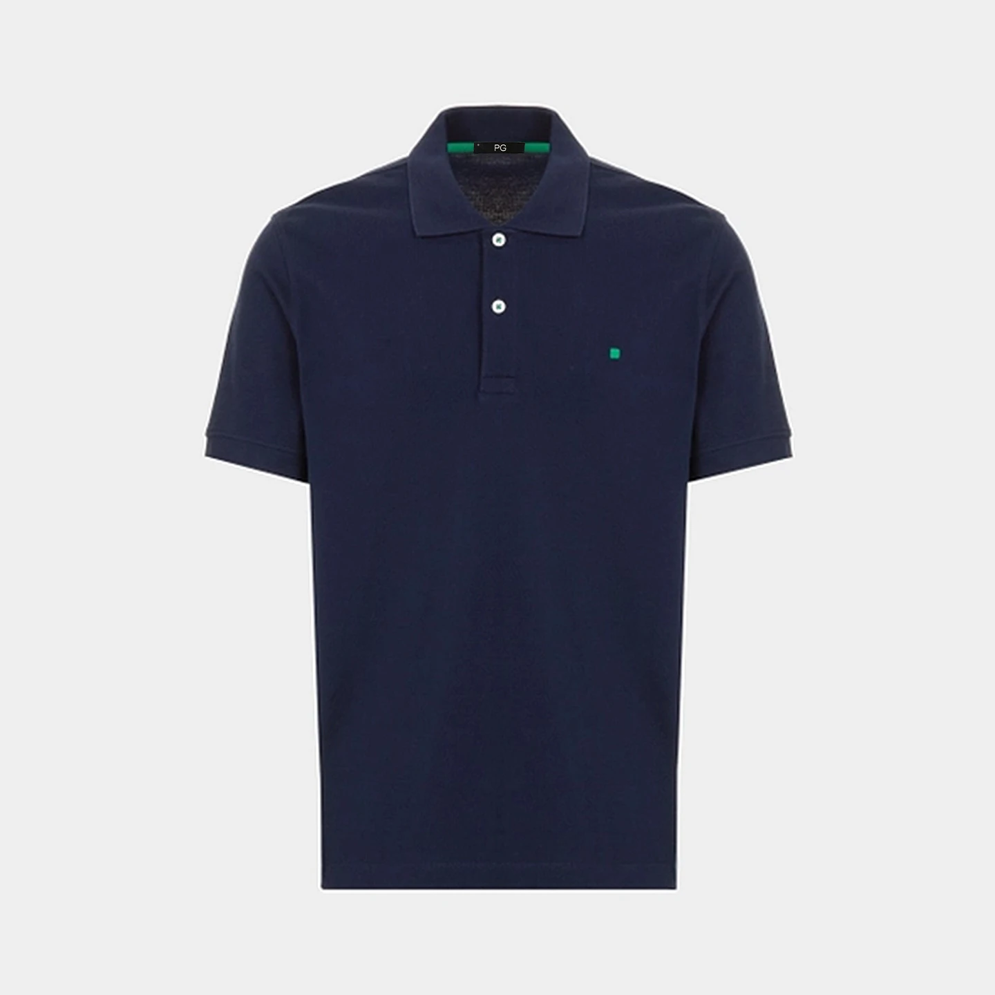 PG Kleines Logo Besticktes Einfarbiges Baumwoll-Kurzarm-Poloshirt für Herren Regular Fit Minimalistische Lässige Oberteile – Detail 9
