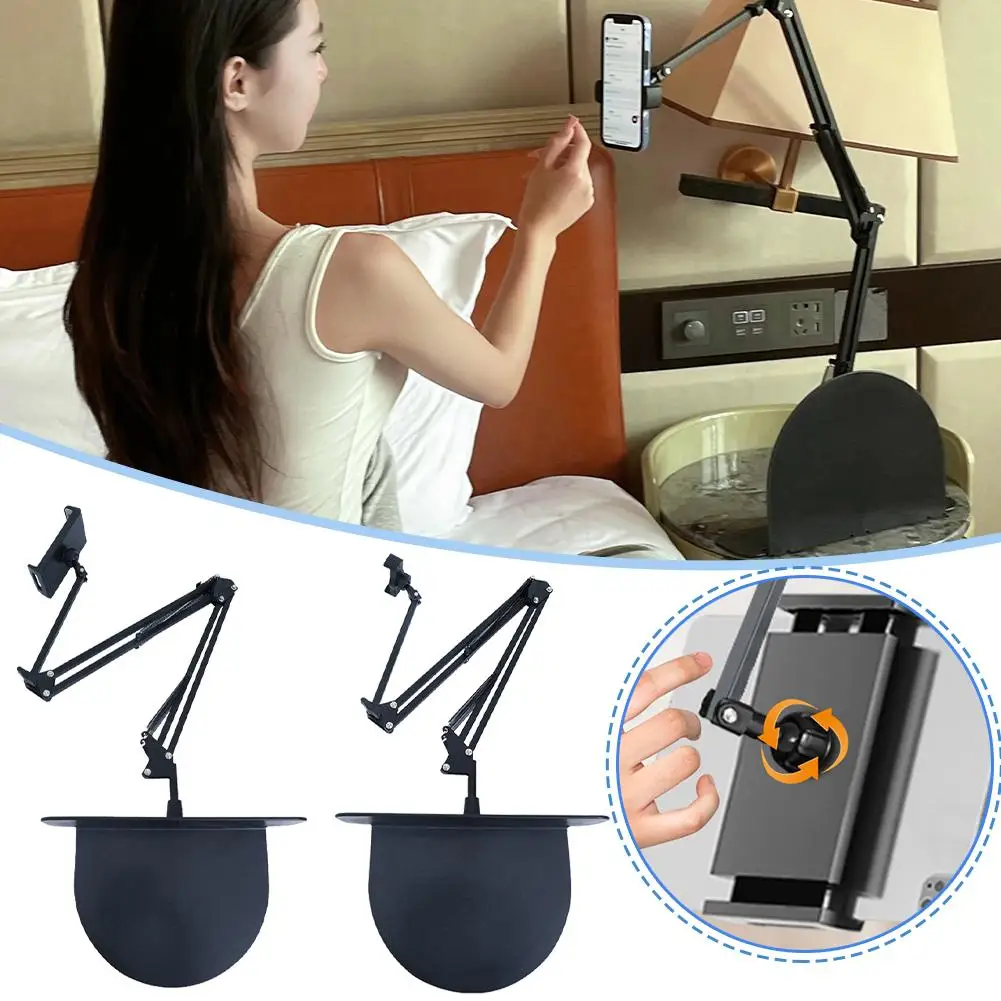 

Retractable Hidden Bedside Phone Tablet Holder 360° Bed Phone Flexible Stand Bracket Tablet Rotating Desktop Mount Desk Laz V4S4