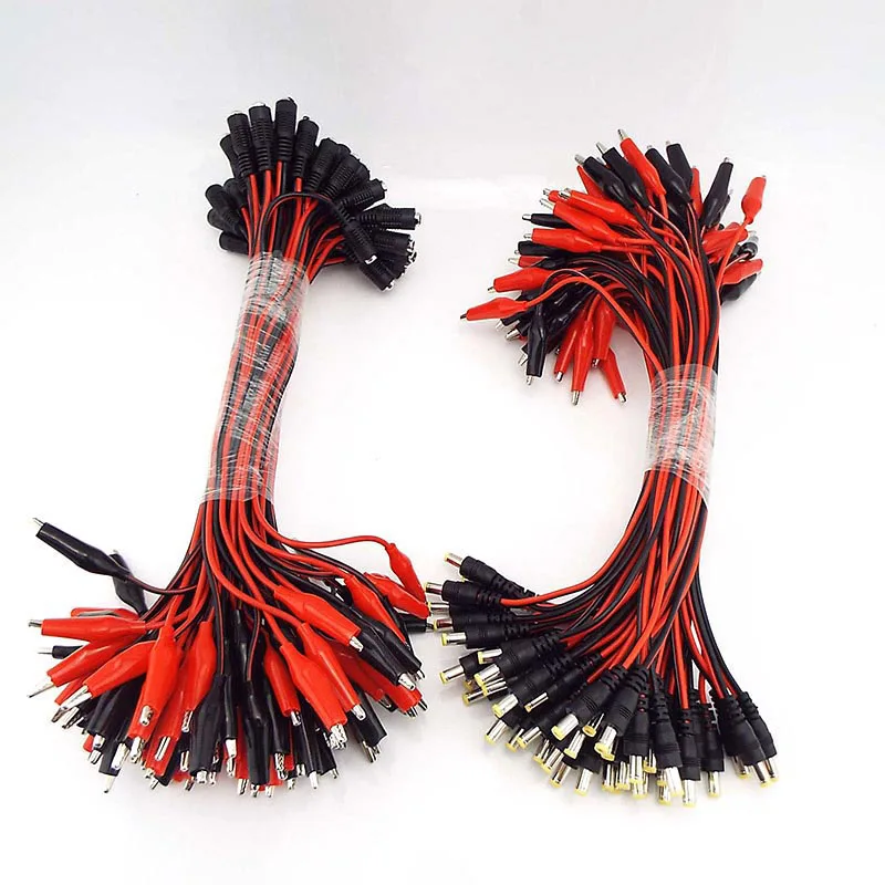 

25CM Alligator Clip to DC Male Female plug cord DC Power Plug Connector Adapter plug Wire DC 5.5*2.1mm Crocodile Test Leads D3
