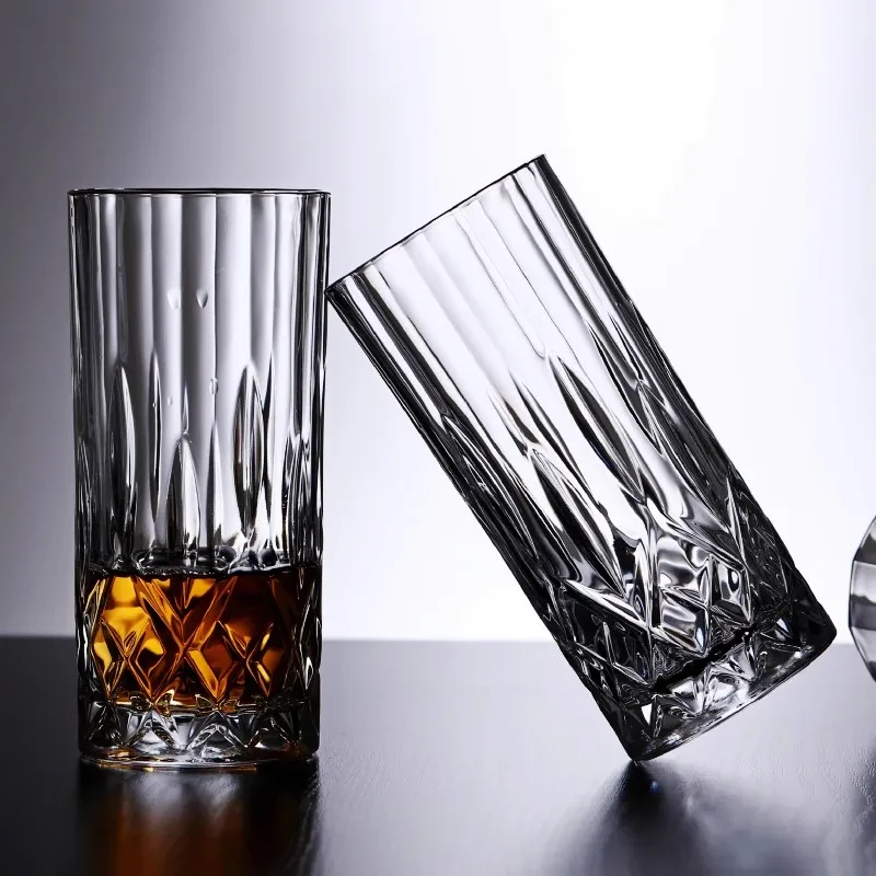 2pcs Set 250ml Crystal Whisky Glasses Cups for Party Drinking Glassware for Scotch Bourbon Cocktail Cognac Vodka Gin Tequila Rum