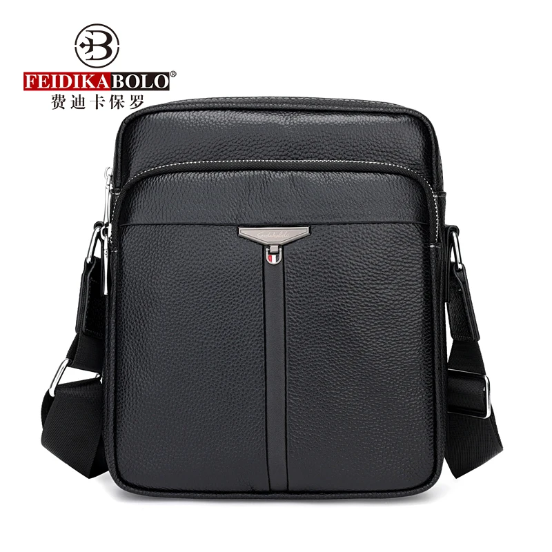 Feidikabolo 2025 New Design Men Shoulder Bag Fashion Business Messenger Bag High Quality Genuine Leather Cowhide Men Bag 2 Sizes