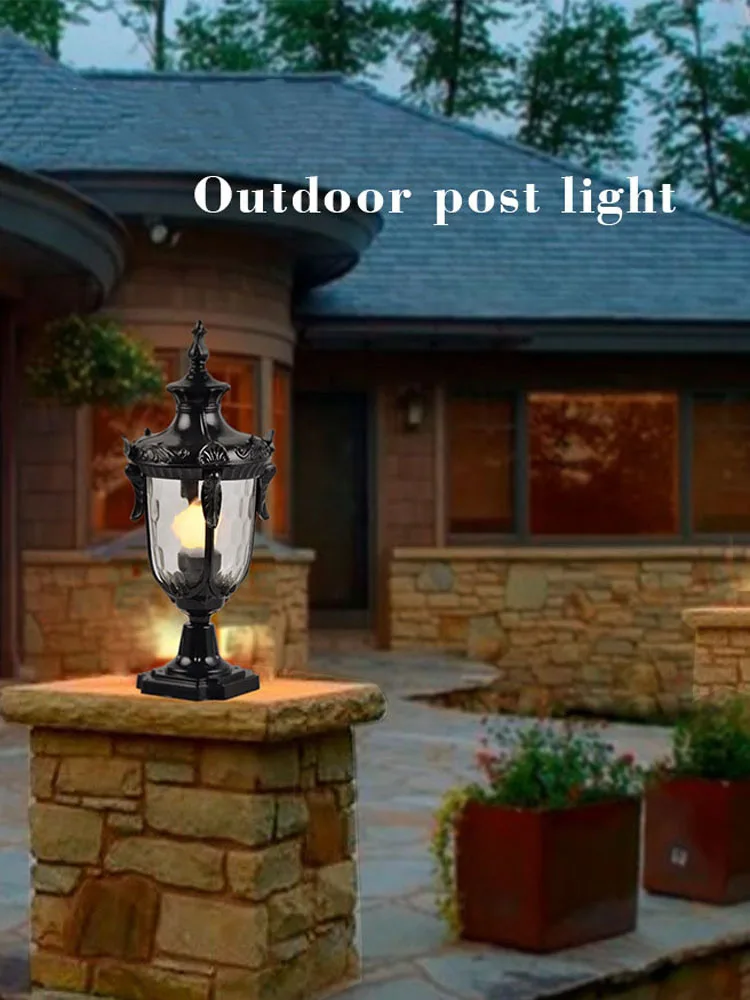 Outdoor Waterproof Column Head Lamp Enclosure New Rural Super Bright Landscape Garden Villa Gate Column Lamp