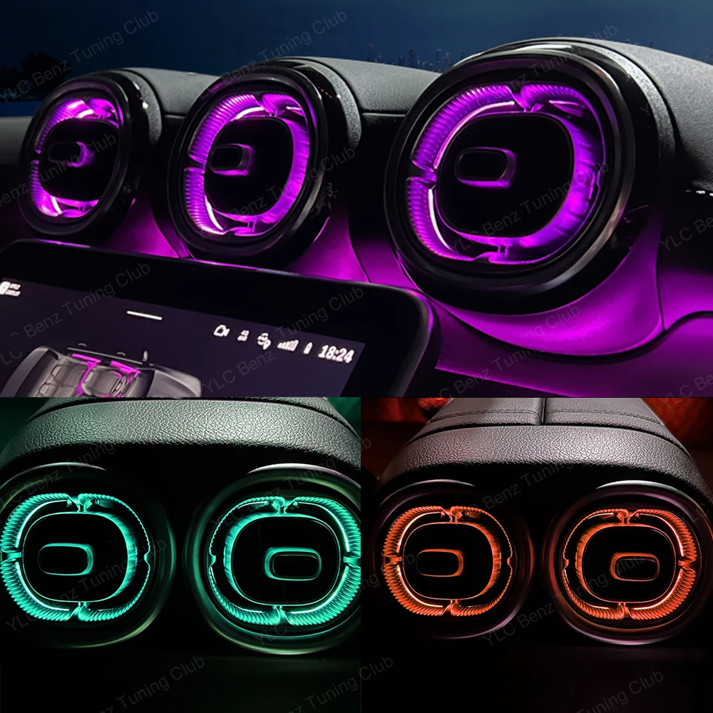 

Mercedes W206 C-class Ambient Light LED Air Vent 64 Color Center Console Speaker Cover