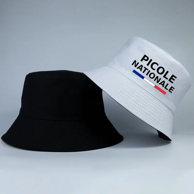 Summer Picole Nationale Reversible Bucket HatS Men Women Cotton Fisherman Cap Unisex Outdoor Sport Activities Panama Bob Chapeau view 5