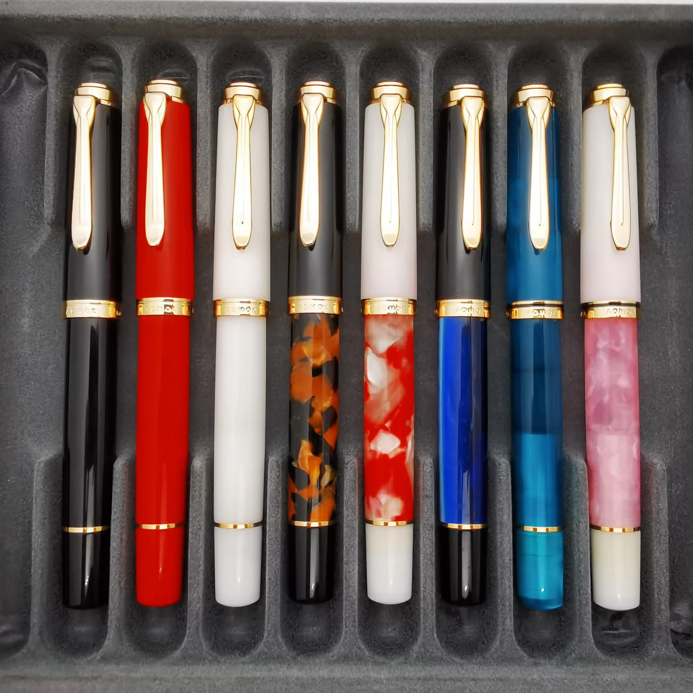 

ADMOK M400 Acrylic Piston Fountain Pen with Schmidt No.5 Nib Soft Smooth Daily Practice Calligraphy Pen Office Students Gift